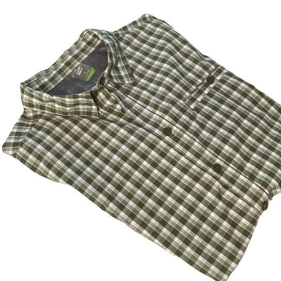 Alpine Design Tech Series Plaid Short Sleeve Button Down Shirt Mesh Hiking - Picture 15 of 15